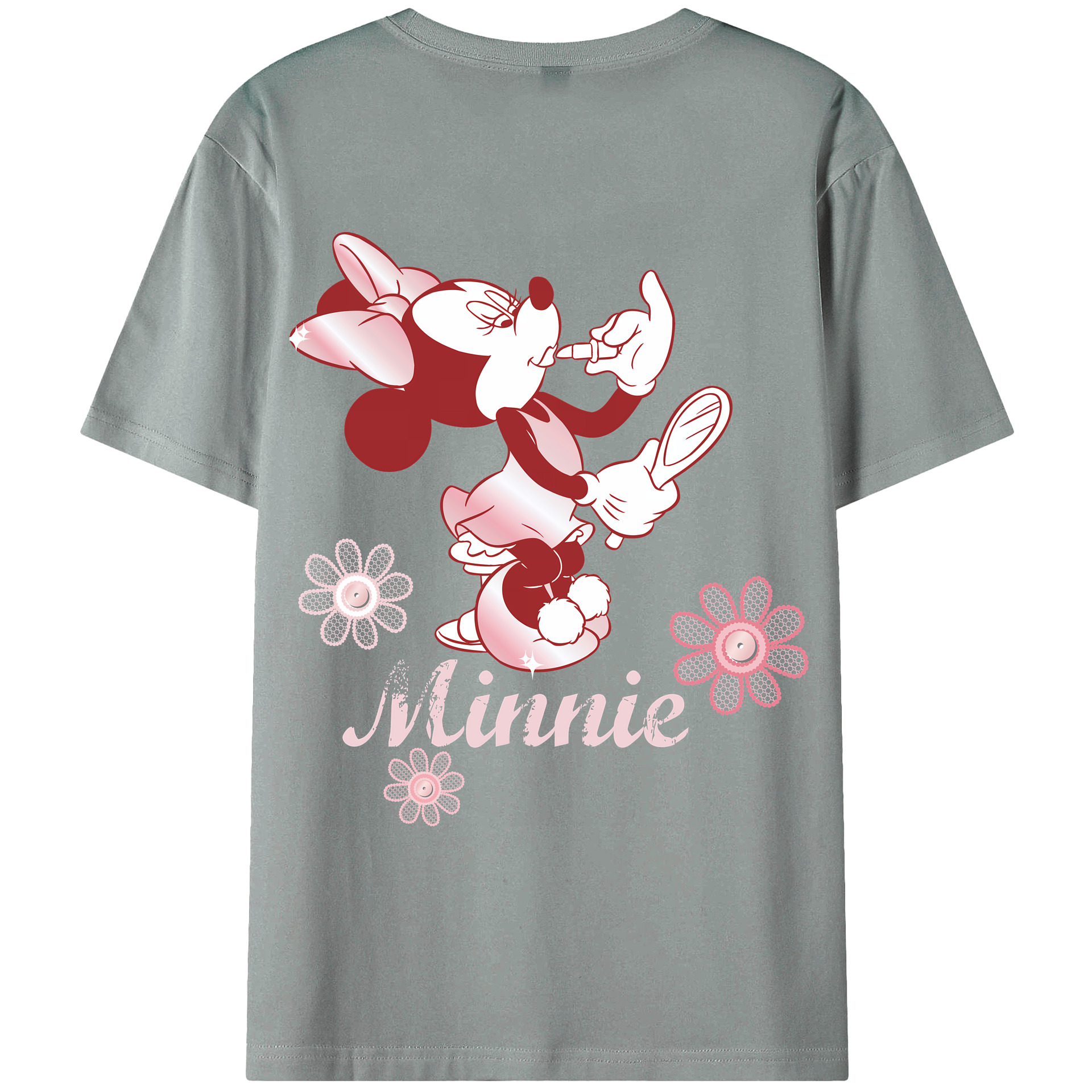 （画像用） ミッキーマウス Mickey Mouse 綿100％ メンズ半袖Tシャツ（バックプリント） 通気性